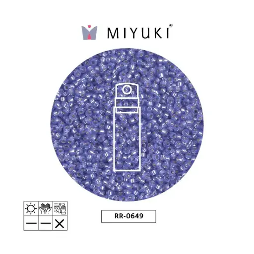 [25657] Mostacilla Miyuki rocalla 15/0 RR0649 morado plateado forrado alabaster x 10g