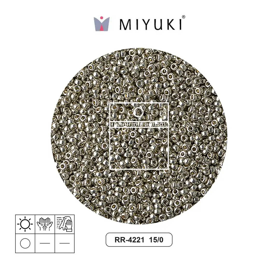 [22658] Mostacilla Miyuki rocalla 15/0 RR4221 galvanizado claro pewter x 25g