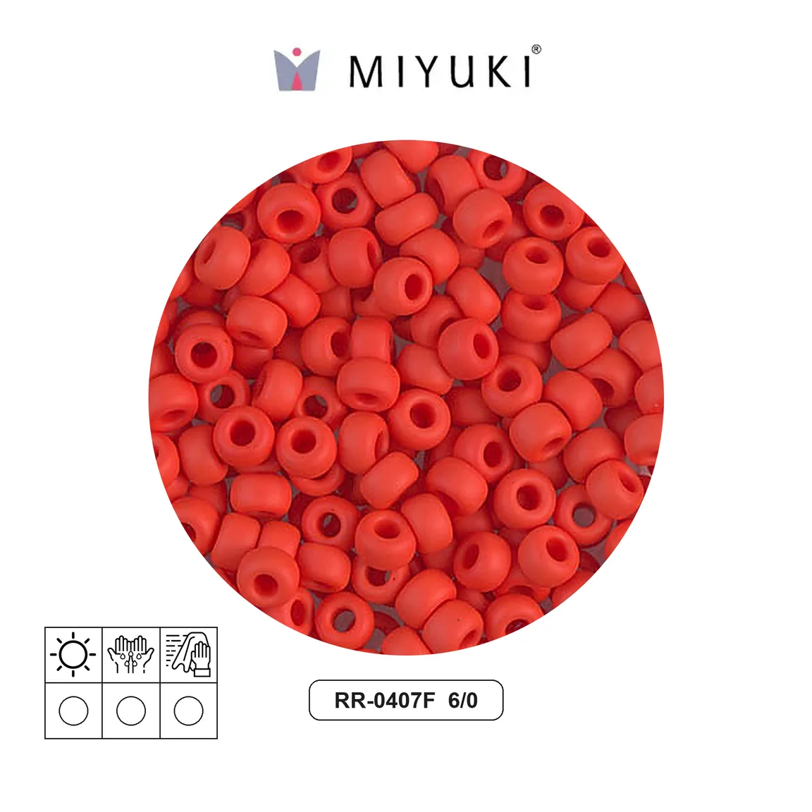 [09302] Mostacilla Miyuki rocalla 6/0 RR0407F opaco claro rojo mate x 250g