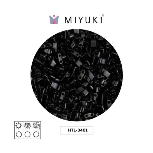 Miyuki half tila 5x2.3x1.9mm HTL0401 negro x 250G