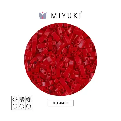 [04599] Miyuki half tila 5x2.3x1.9mm HTL0408 opaco rojo x 250G