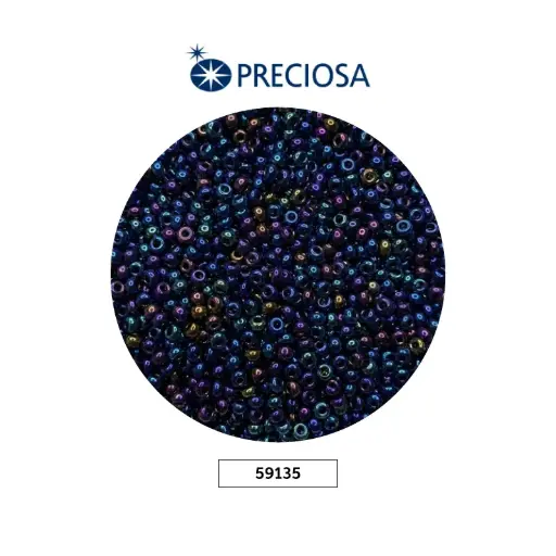 [25725] Mostacilla checa preciosa 10/0 2mm 59135 azul irizado x 500g