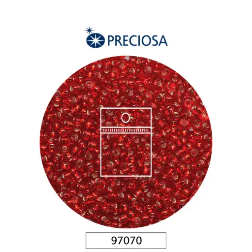 [23021] Mostacilla checa preciosa 10/0 2mm 97070 LP rojo x 50g