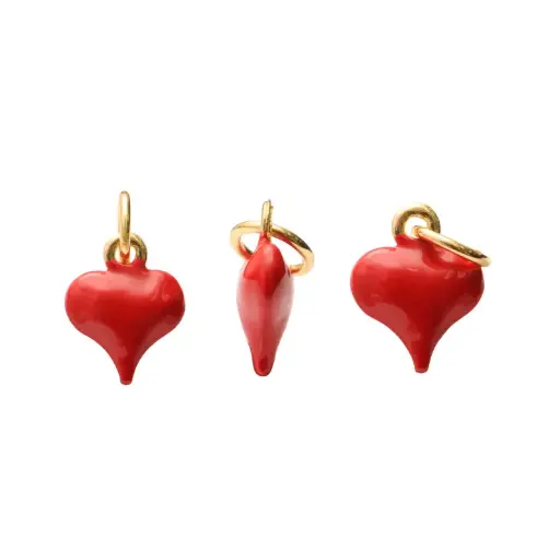 [25769] Dije esmaltado corazon rojo 5x4mm x und