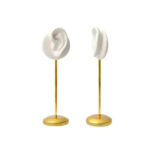 [19892] Soporte exhibidor oreja blanco izquierda 14.5x4cm x und