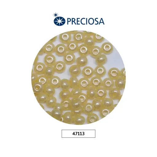 [01914] Mostacilla checa preciosa 6/0 4mm 47113 beige claro perlado x 500g