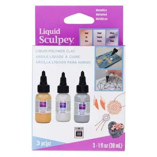 [10259] Set de arcilla liquida, colores metalicos 3 x 1 fl oz (29 ml)