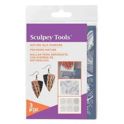 [17011] Mallas para serigrafía Sculpey, con diseños naturales