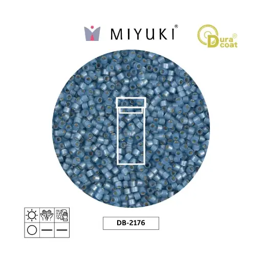 [11595] Miyuki delica 11/0 DB2176 duracoat azul satinado x 3g