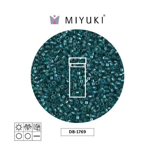 [18119] Miyuki delica 11/0 DB1769 sparkling azul verde forrado cristal AB x 3g