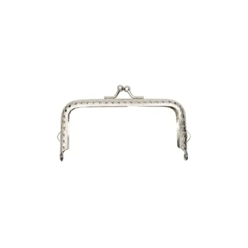 Marco de bolso para tejer niquel corrugado  10.5cm x und