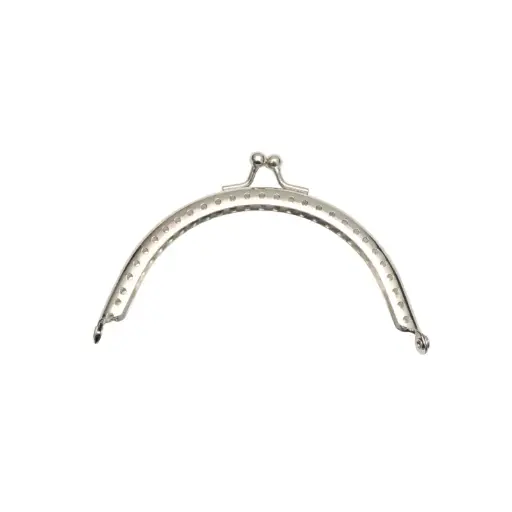 Marco de monedero para tejer niquel liso 10cm x und