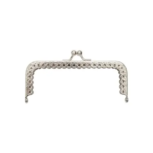 Marco de bolso para tejer niquel 12x4.8cm x und