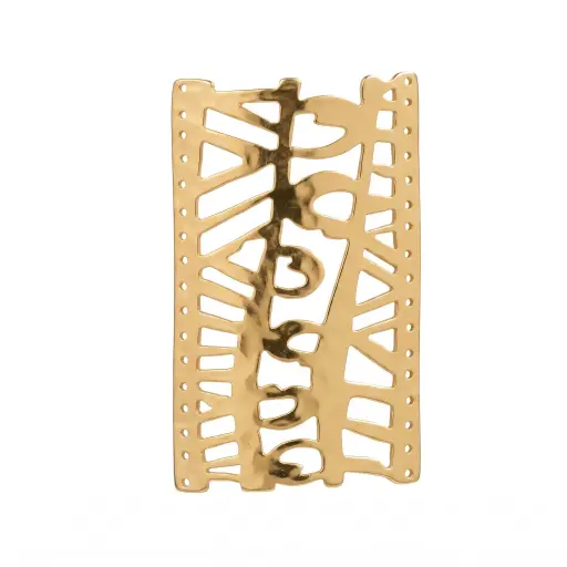 Placa Mishky safari 3x6cm dorada