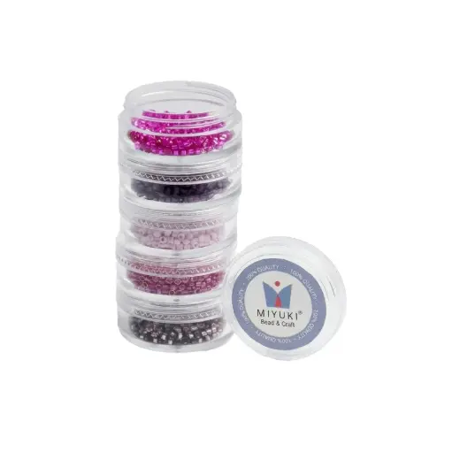 [22403] Kit Miyuki Delica 5 Colores (2g c/u) + Organizador Apilable