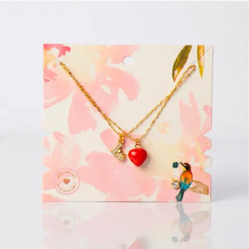 [15819] Juego cadena corazon love x und