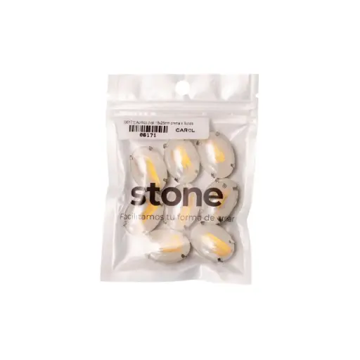 [06171] Acrilico oval 18x25mm crema x 8unds