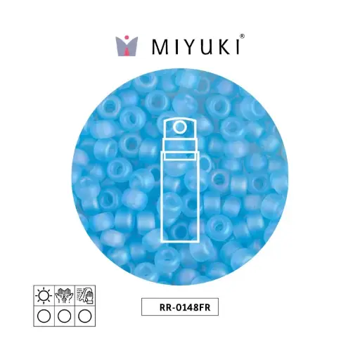 [12860] Mostacilla Miyuki rocalla 6/0 RR0148FR matte transparent aqua AB x 10g