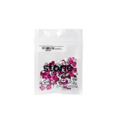 [10143] Acrilico K1012 octagon con cono 6x8mm indian pink 24 x gruesa