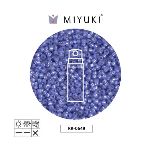 [04111] Mostacilla Miyuki rocalla 11/0 RR0649 morado plateado forrado alabaster x 10g
