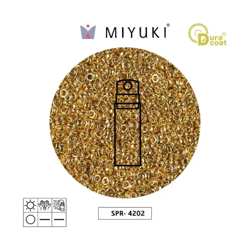 Miyuki spacer bead 2.2mm SPR4202 galvanized gold duracoat x 10g