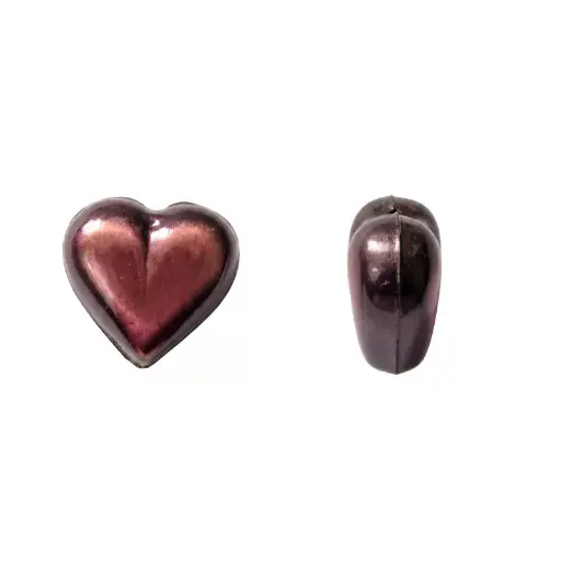 [25043] Herraje hindú K2261 corazón liso 26x25 mm morado x 2 und