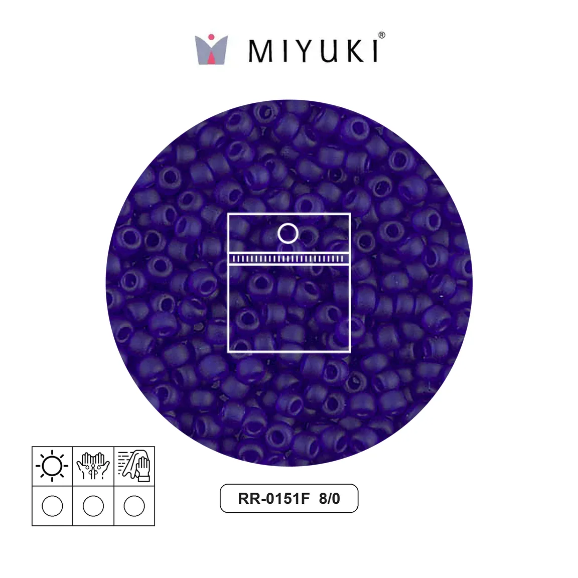 [10327] Mostacilla Miyuki rocalla 8/0 RR0151F matte transparent cobalt x 10g