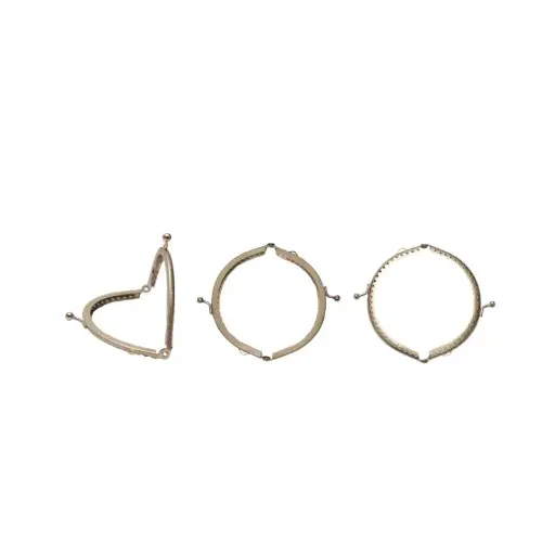 Marco de monedero para tejer niquel corrugado 10cm x und