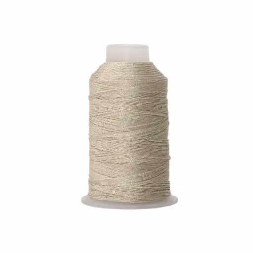 [17311] Hilo poliester metalizado 15 hilos L-76 champaña x rollo 150m