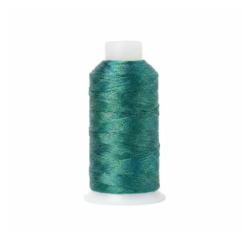 [15447] Hilo poliester metalizado 15 hilos J-2083 blue zircon matizado x rollo 150m