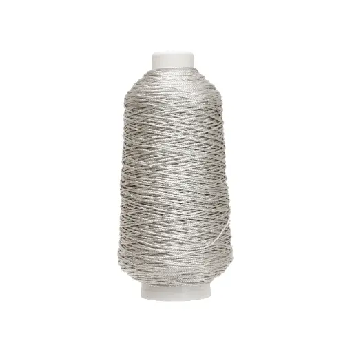 [17310] Hilo poliester metalizado AL-76-600/9S plateado x rollo 200m
