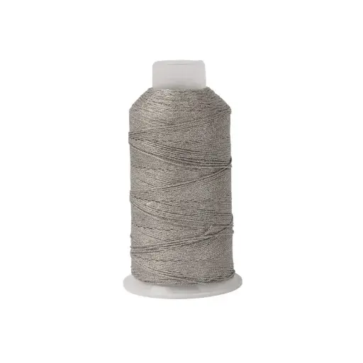 [01708] Hilo poliester metalizado 15 hilos J-2062 gris matizado x rollo 150m