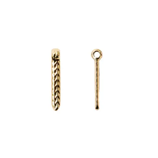 Pendiente plastimetal S-1891 5x38mm DI:3.8mm dorado x 12 und