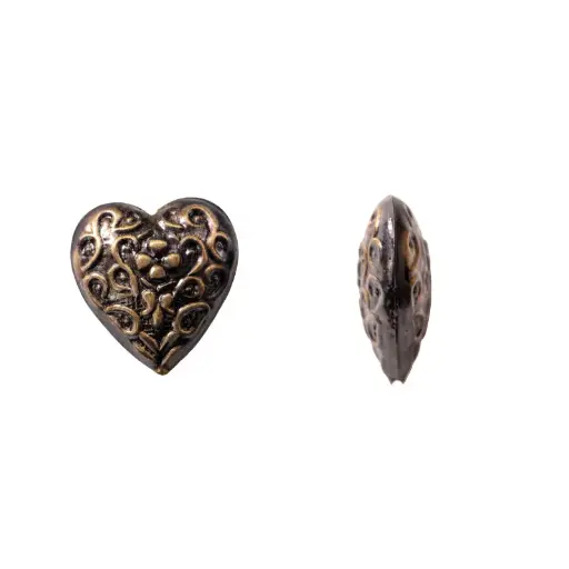 [30193] Herraje hindú K2217 corazón 27x25mm gris x 2 und
