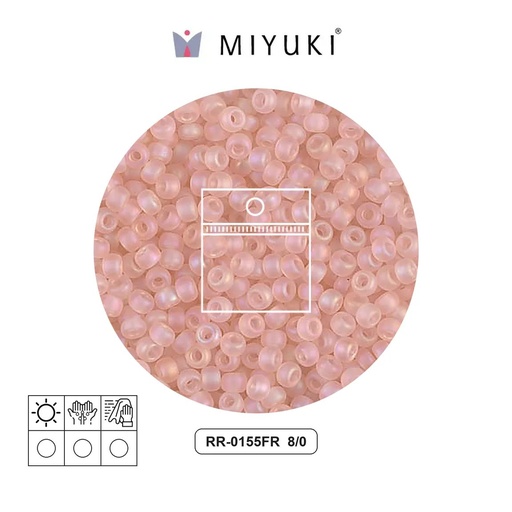 [15137] Mostacilla Miyuki rocalla 8/0 RR0155FR matte transparent light tea rose AB x 10g