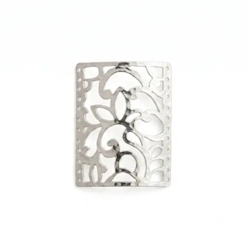 Placa Mishky arabesque 3x4cm plateada