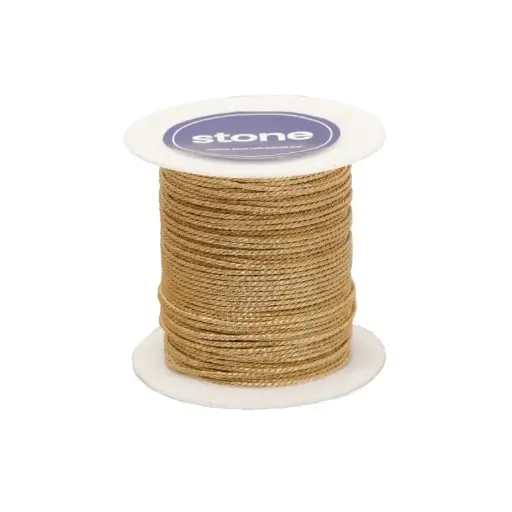 [01033] Hilo poliester metalizado A15-600/9S champaña x rollo 20m