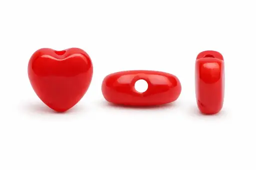 [28361] Acrilico 2468 corazon 10mm red coral x 1/4 lb(Aprox 462und)