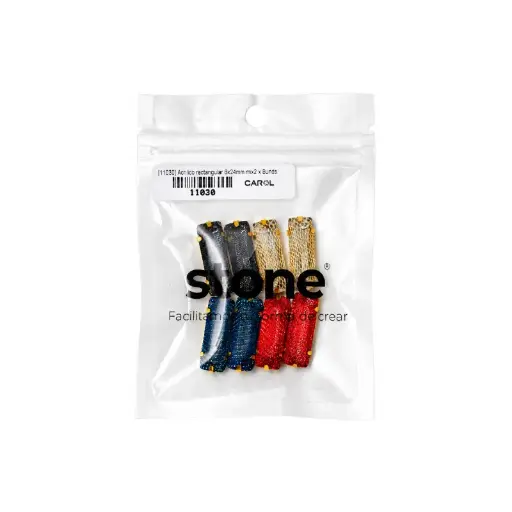[11030] Acrilico rectangular 8x24mm mix2 x 8unds