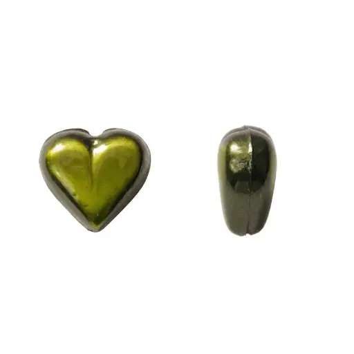 [09925] Herraje hindú K2268 corazón liso 26X25mm verde x 2 und