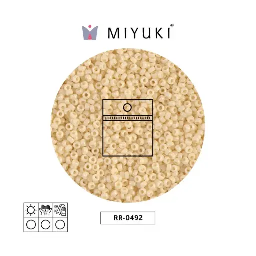 [31478] Mostacilla Miyuki rocalla 15/0 RR0492 opaco oscuro crema x 25g