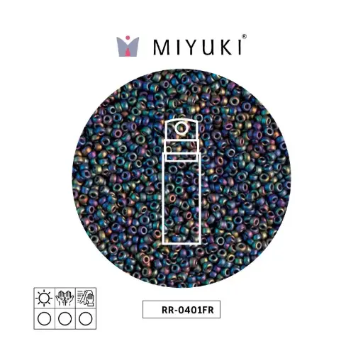 [22423] Mostacilla Miyuki rocalla 15/0 RR0401FR mate negro AB x 10g