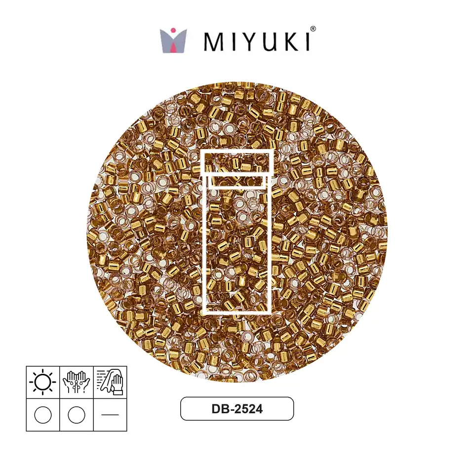 [29485] Miyuki delica 11/0 DB2524 dorado forrado pálido rosa 24kt x 3 gramos