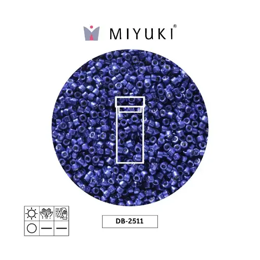 [20139] Miyuki delica 11/0 DB2511 Duracoat galvanizado azul x 3g