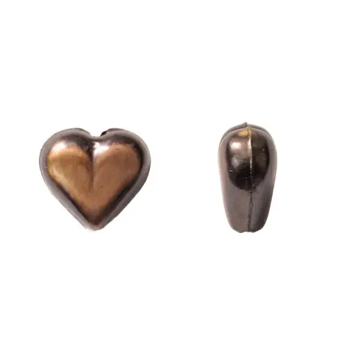 [06755] Herraje hindu K2265 corazón liso 26x25mm gris x 2 und