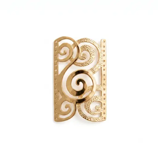 [29538] Placa Mishky Spirals 3.5x5.5cm dorada