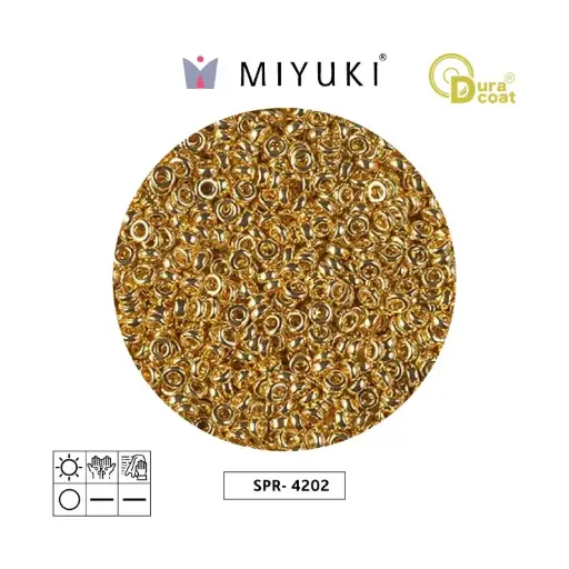 [17162] Miyuki spacer bead 2.2mm SPR4202 galvanized gold duracoat x 250g