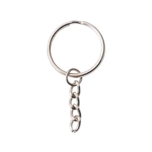 [14364] Argolla llavero 25mm con cadena NQ x und