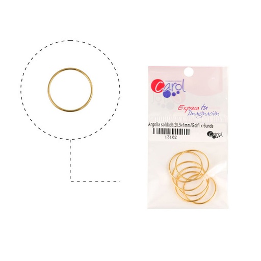 [13102] Argolla soldada 20.5x1mm/Golfi x 6unds