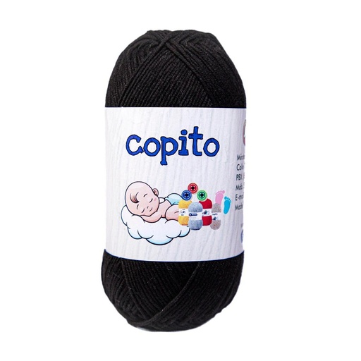 Madeja hilo copito 100% acrilico negro 87 x 100g